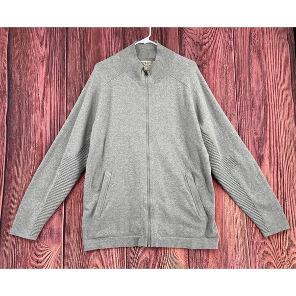Duluth Trading Co JetSweater All Day Comfort Zip Mock Sweater Men's Size L‎ Gray - Picture 1 of 7